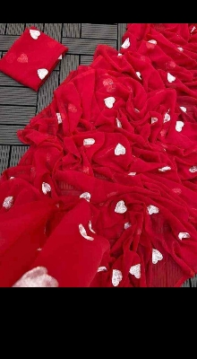 Picture of Heart Shape Embroidered Georgette Saree For Women With Blouse