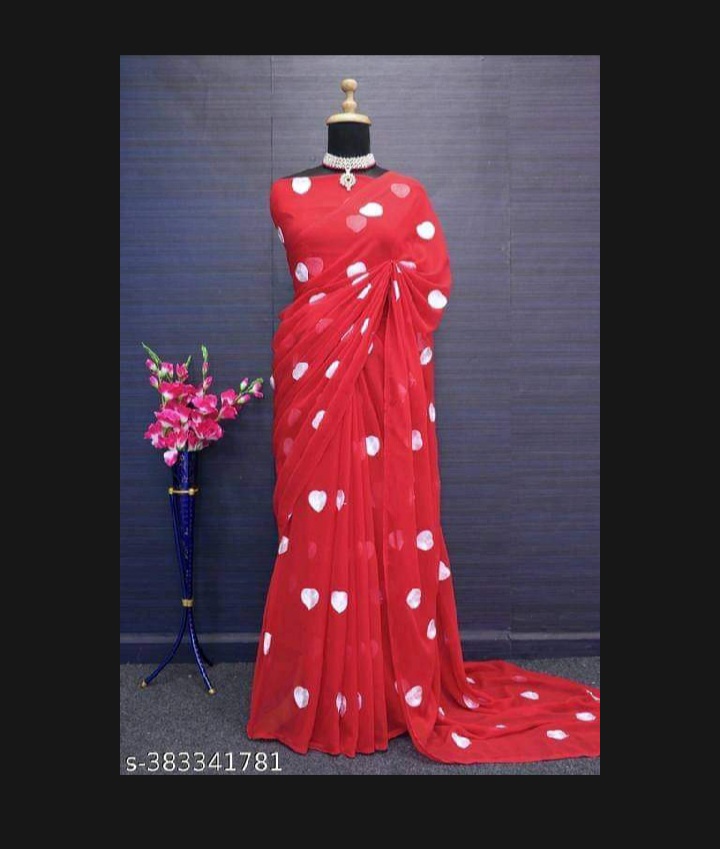 Picture of Viral Georgette sharee with embroidery work blouse pics