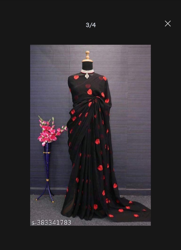 Picture of Viral Georgette sharee with embroidery work blouse pics