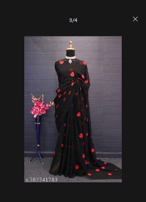 Picture of Viral Georgette sharee with embroidery work blouse pics