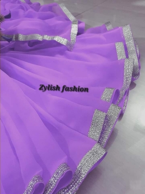 Picture of Georgette parl leace saree with women weight less saree