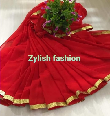 Picture of Georgette parl leace saree with women weight less saree