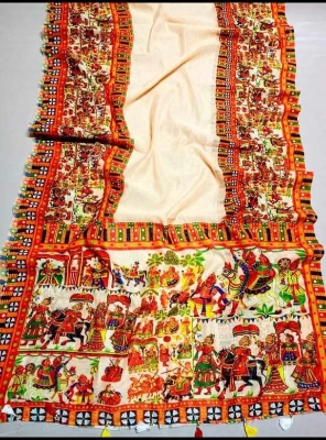 Picture of Chadni Silk Digital Printed tassel Saree Soft and comfortable 12 Hath Saree For Women .