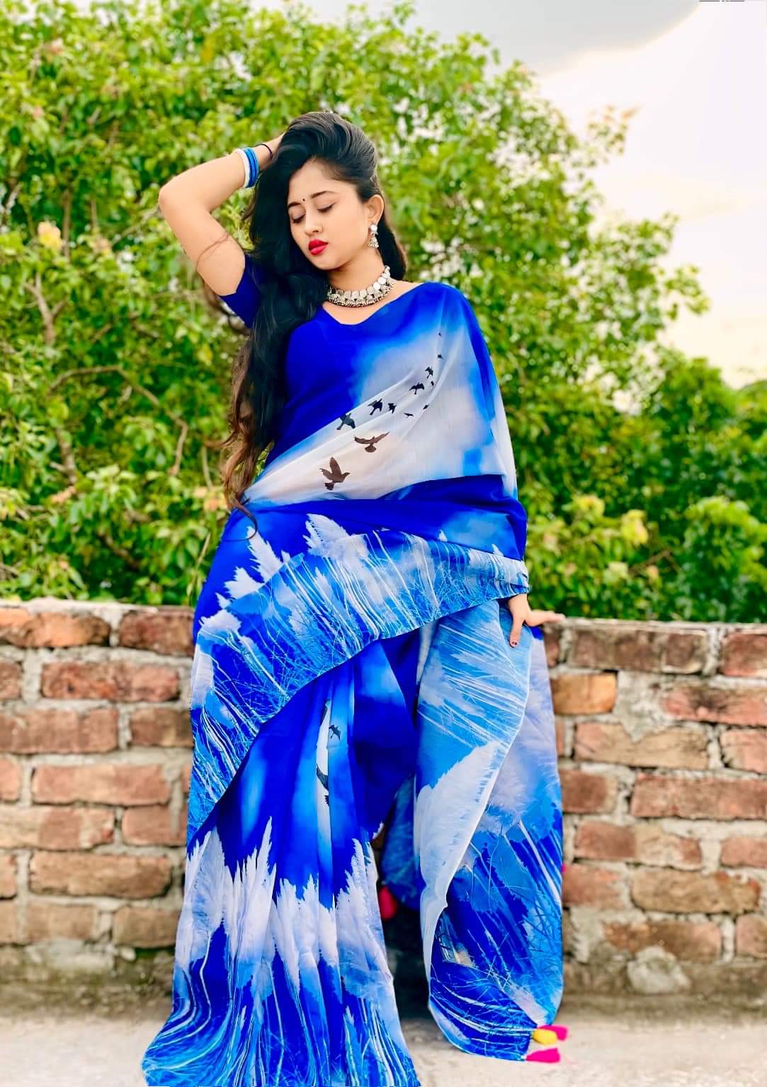 Picture of Chadni Silk Digital Printed  Saree Soft and comfortable 12 Hath Saree For Women ...