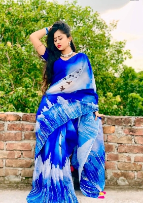 Picture of Chadni Silk Digital Printed  Saree Soft and comfortable 12 Hath Saree For Women ...