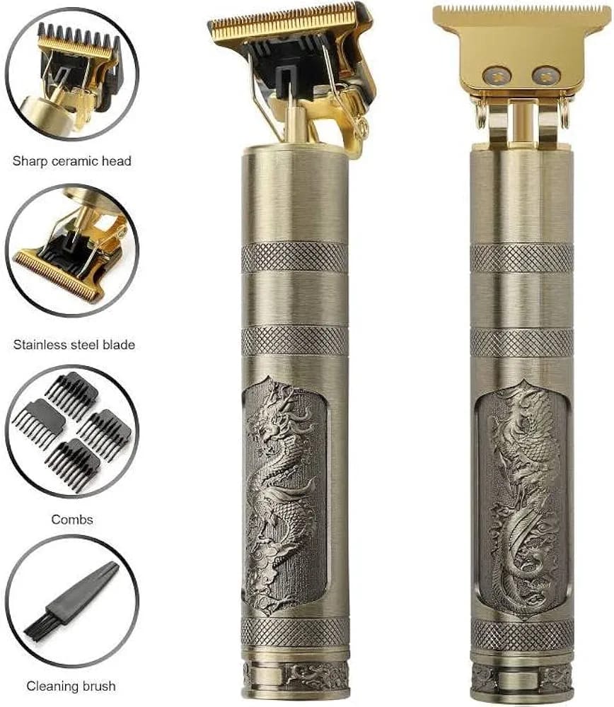 Picture of T9 Vintage USB Rechargeable Hair Trimmer Electric Hair Clipper Haircut Machine For Men m