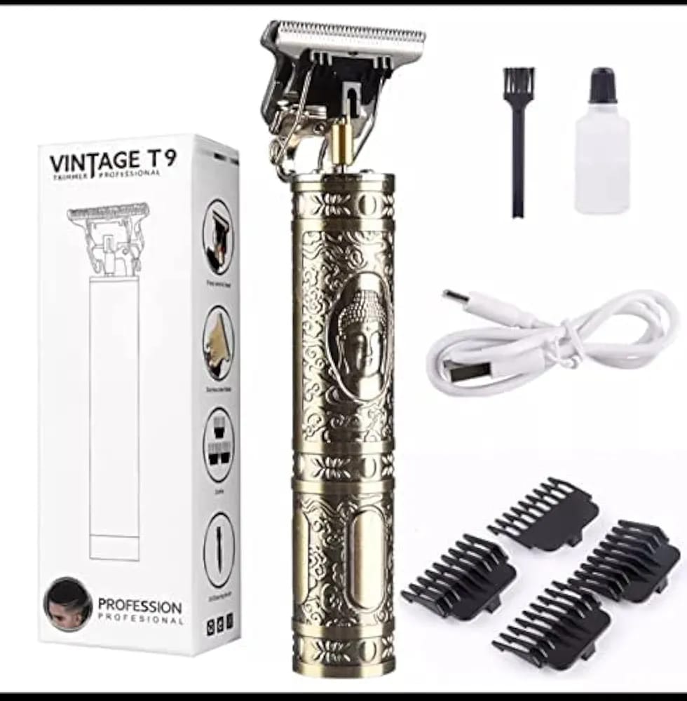Picture of T9 Vintage USB Rechargeable Hair Trimmer Electric Hair Clipper Haircut Machine For Men m