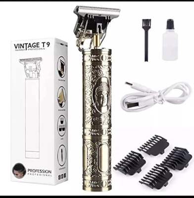 Picture of T9 Vintage USB Rechargeable Hair Trimmer Electric Hair Clipper Haircut Machine For Men m