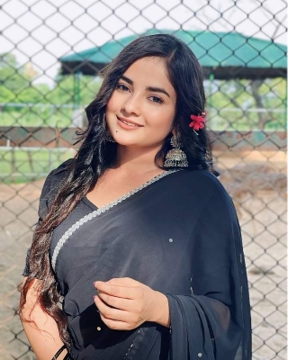 Picture of Lace and stone work Saree New Collection Black Color Fashionable Stylish and Comfortable Georgette lace Saree For Women