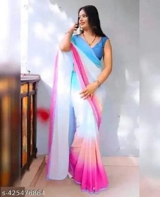 Picture of New gorgete rondhonu shari for women,/Saree Rongdhuni