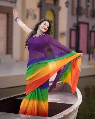 Picture of New gorgete rondhonu shari for women,/Saree Rongdhuni