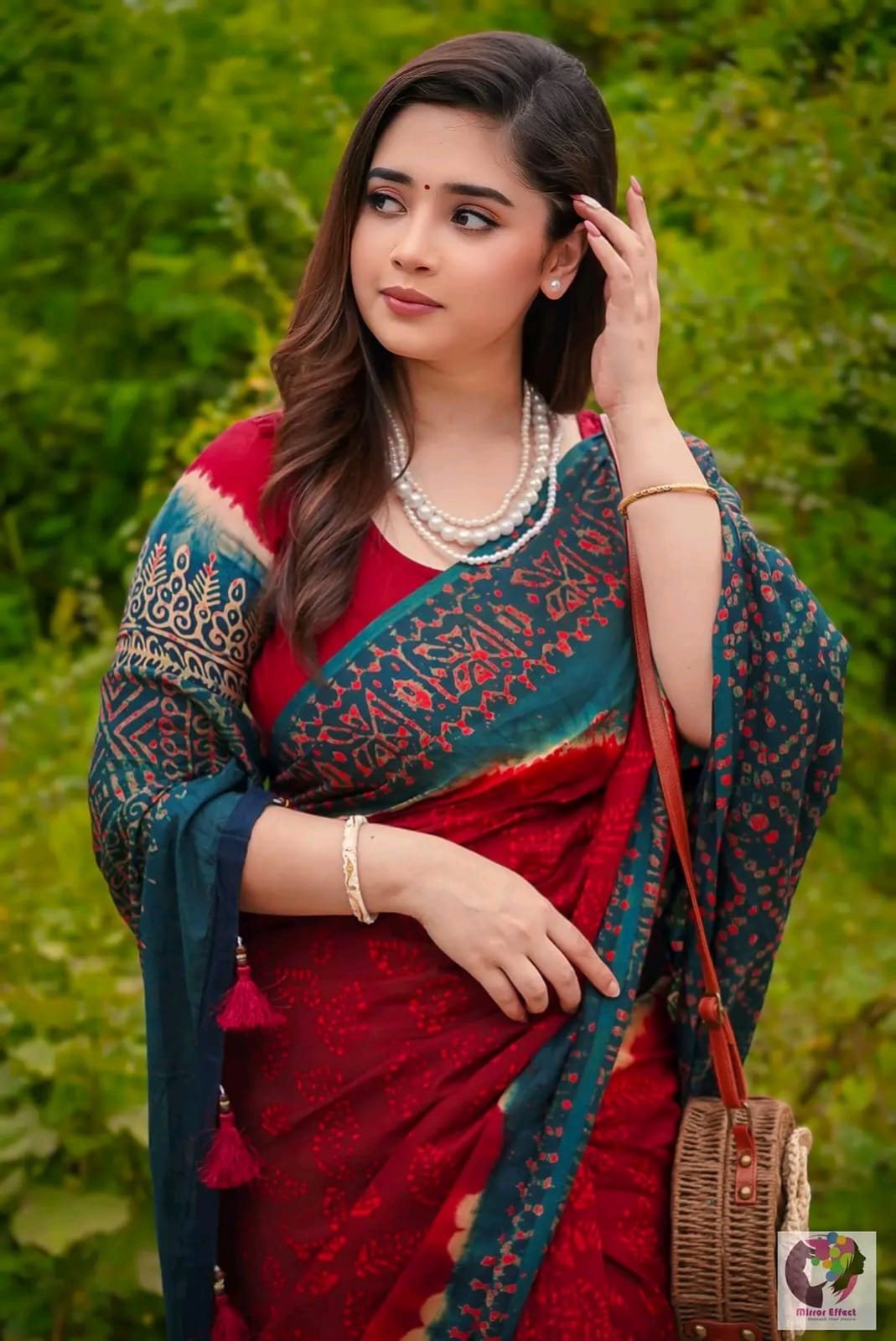 Picture of New Exclusive Design Red color Tat Buticks embroidery work  Saree for women