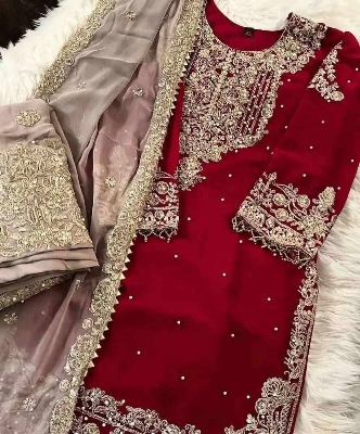 Picture of Viral Readymade sharee Dress for women sequence with pearl work & fancy lace