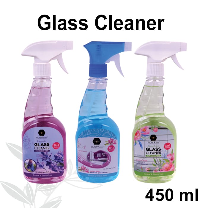 Picture of Spark bliss Glass Cleaner Spray Spring Scent Ultra Shine Formula for TV, Electronics, Fridge, Laminated Furniture, Mirror, Car Windshield - glass cleaner - 450ml