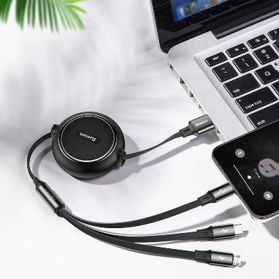 Picture of Baseus Golden Loop 3in1 USB cable - Micro USB / Lightning / USB-C
