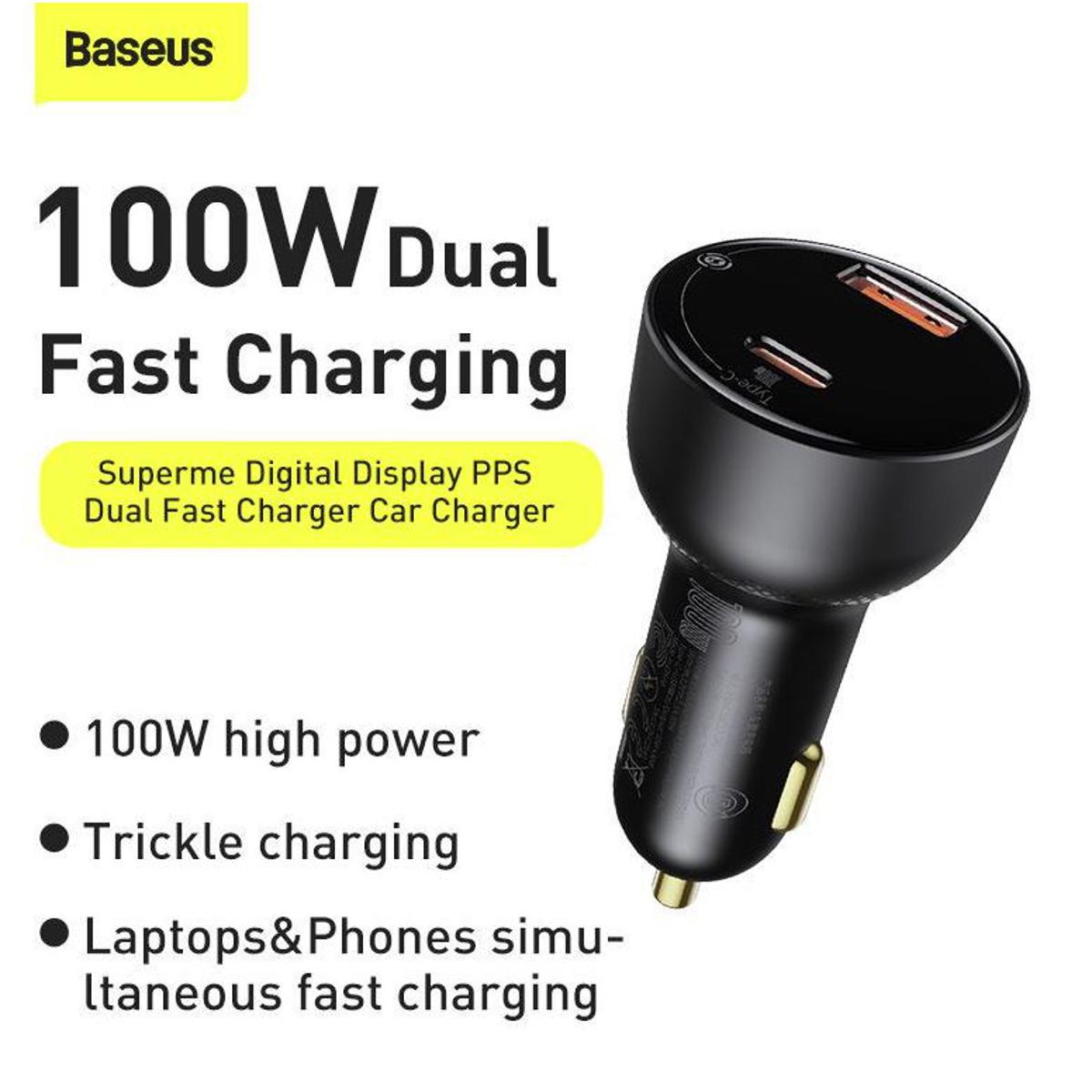 Picture of Baseus PD 100W Car Charger Quick Charge QC4.0 QC3.0 PD 3.0 Fast Charging