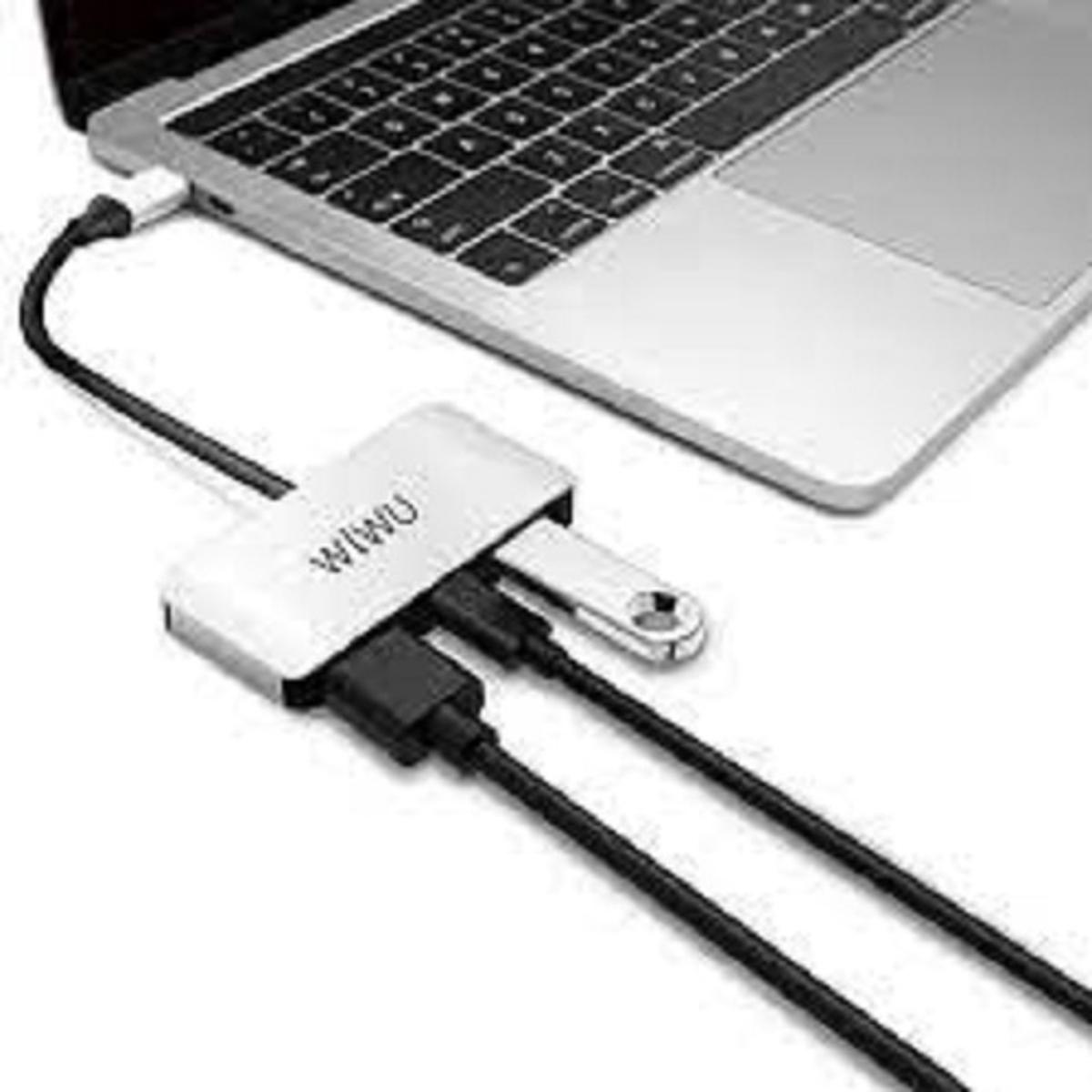 Picture of WiWU Alpha C2H 3 in 1 USB Type C HUB to 1080P 4K USB 3 in 1 USB C HUB Converter Adapter Cable 1*USB3.0, 1*Type-C, 1*HDMI