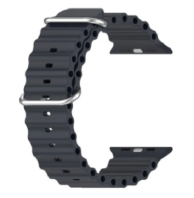 Picture of 49mm Ocean Band Compatible with for Apple Watch Band 42mm 44mm 45mm 49mm for Women Men, Adjustable Loop Silicone Waterproof Sport Strap for iWatch Series Ultra/8/7/6/5/4/3 ( only belt )