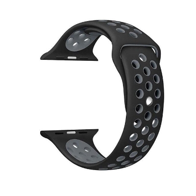 Picture of Soft Silicone Replacement Sport Strap Watch Band for iOS Watch - Gray and Black