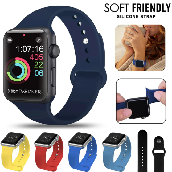 Picture of 38mm/40mm/41mm Replacement Soft Silicone Watchband Strap For Smartwatch