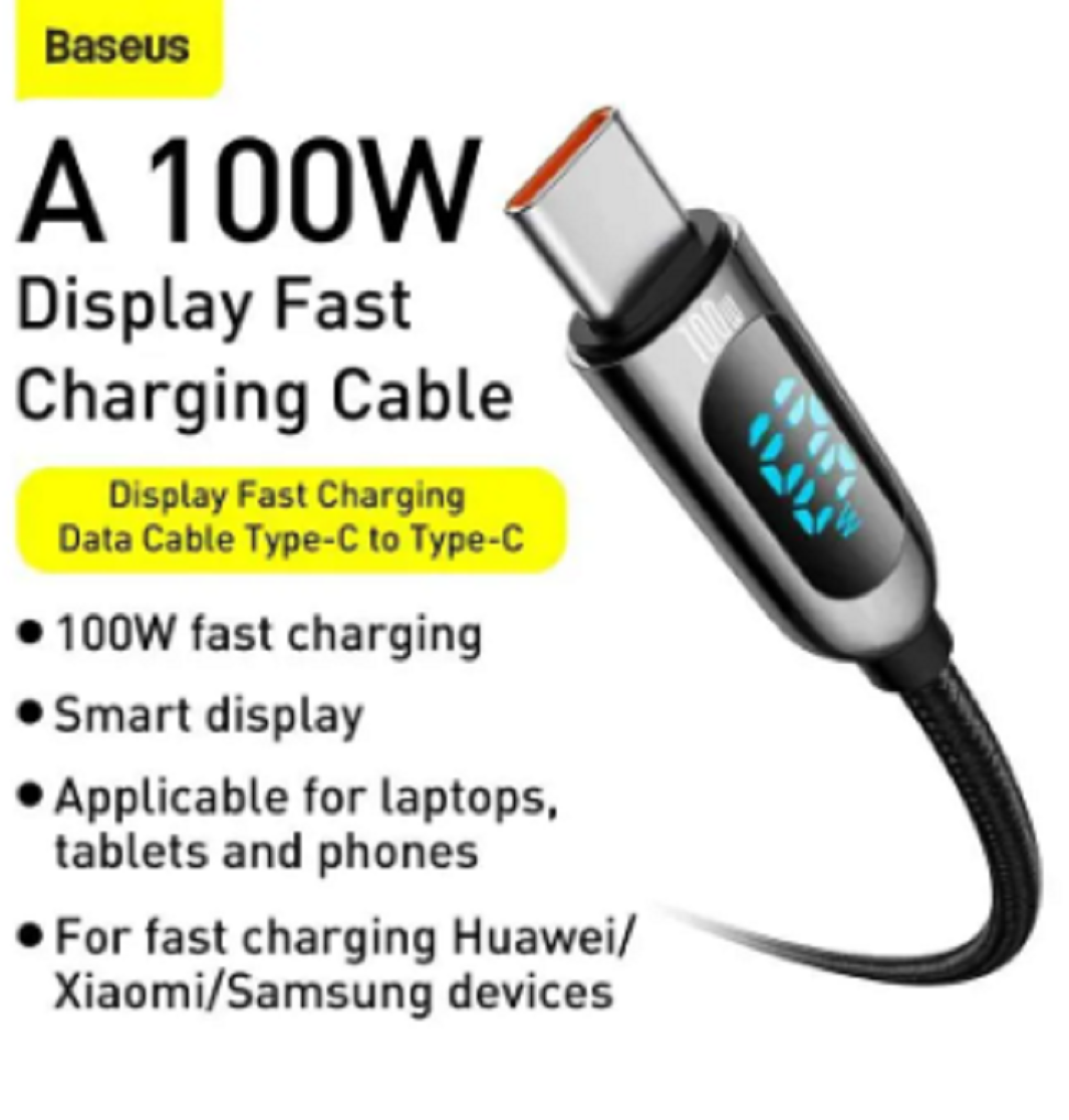 Picture of Baseus PD 100W USB C To USB Type C Cable 1M Fast Charging Charger Wire Cord USB-C Type-C USBC Cable