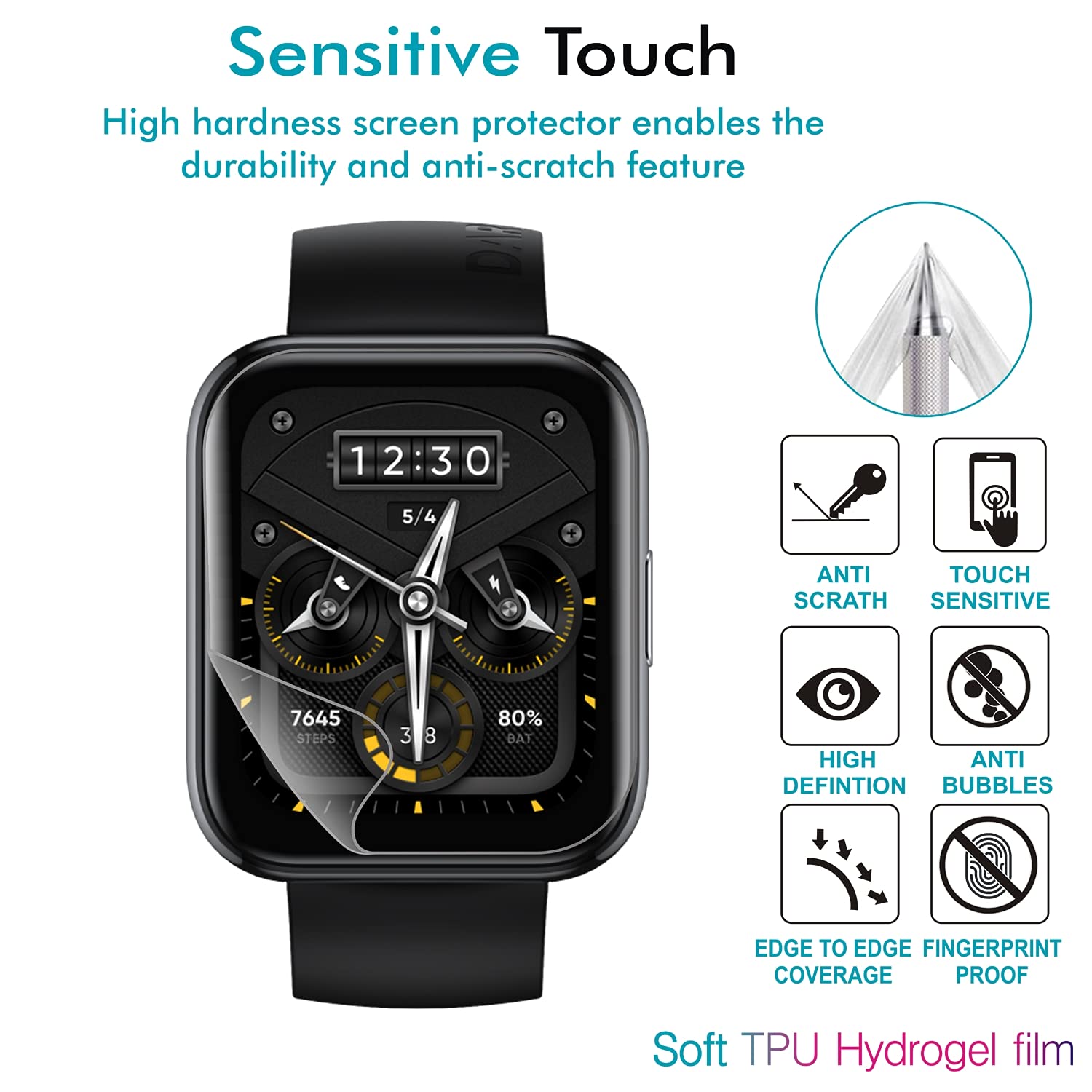Picture of Realme Watch 2 Pro Smart Watch Screen Protector Glass, Anti-Scratch Ultimate Protection for Your Watch