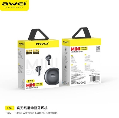 Picture of Awei T87 TWS Earbuds Wireless Bluetooth Earphones With Mic HD Call Noise Reduction Headphones Hifi Sound Music Gamer Headset
