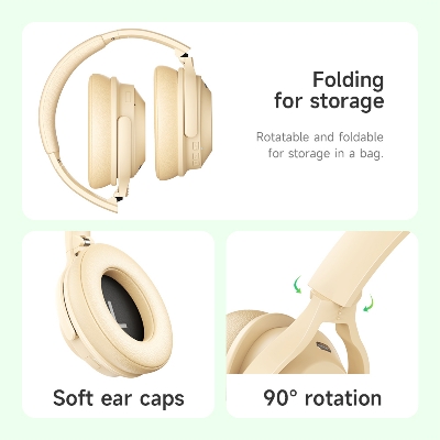Picture of HOCO W37 ANC Wireless Bluetooth Headset Dual Connection Type 20dB Active Noise Cancellation With Microphone Up to 33 hours Playback BT5.3 HD Stereo Headphones