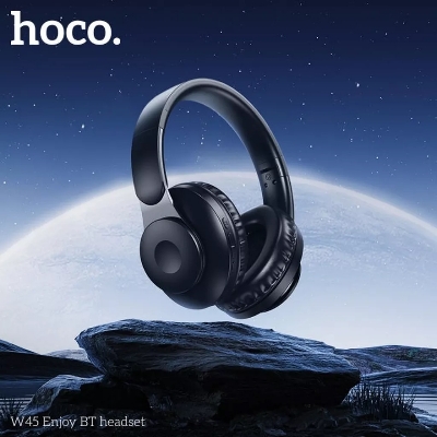 Picture of HOCO W45 Wireless Headphone Dual Mode 3.5mm AUX Port Foldable and Adjustable Headband BT 5.3 Lightweight Up to 46 Hours Battery Life HiFi Audio Quality Bluetooth Headphones