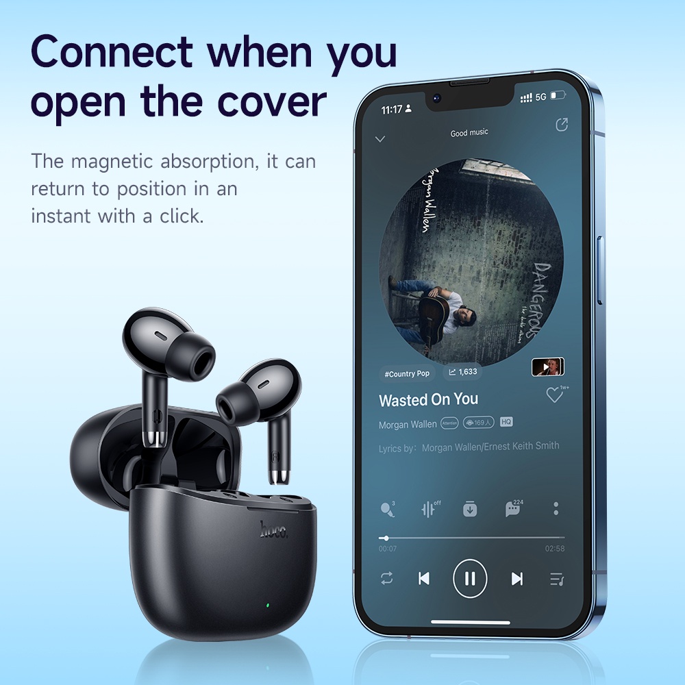 Picture of Hoco EQ2 TWS Wireless Earphones Bluetooth 5.3 Earbuds In-ear Headset Built-In Microphone Touch Control Super Bass Earphone