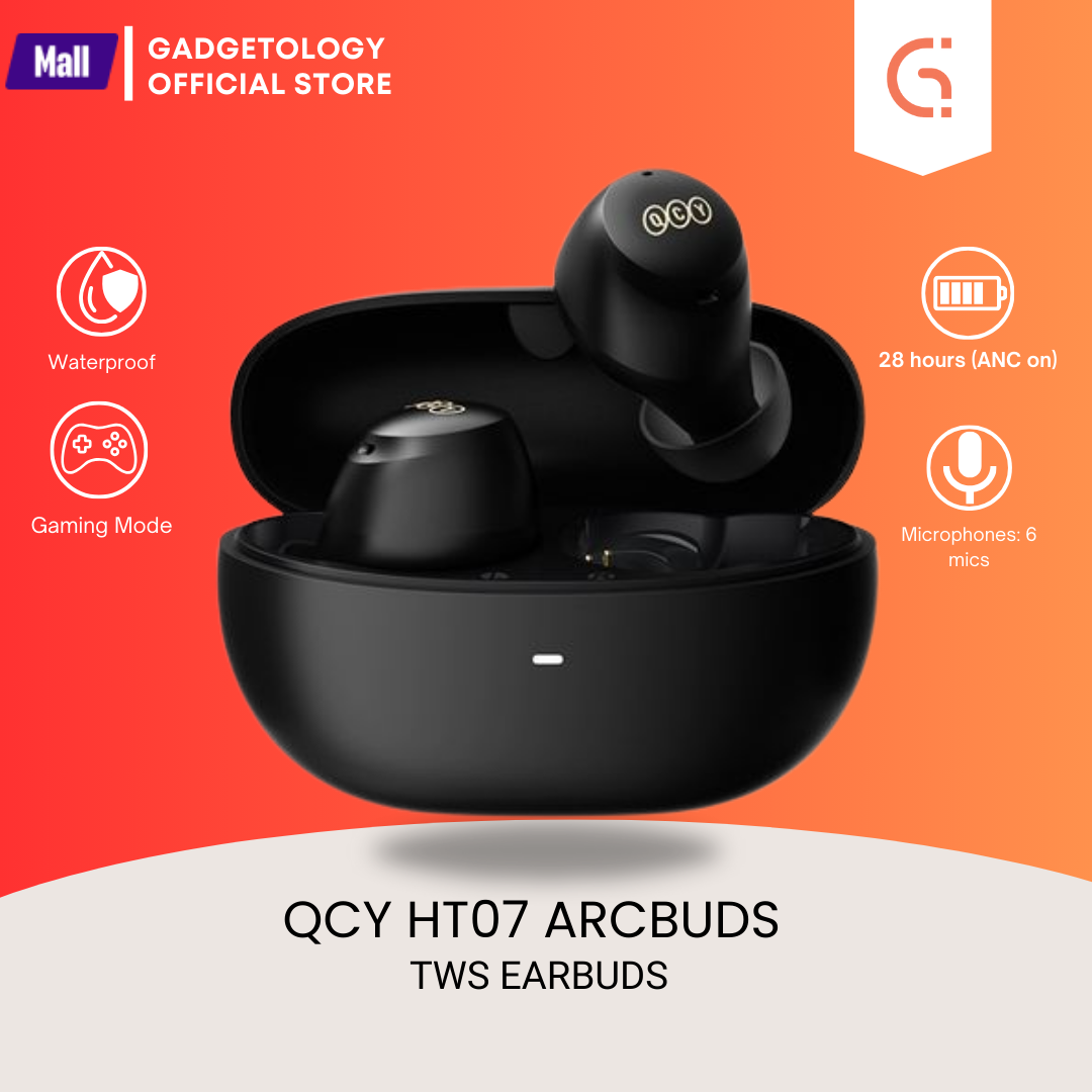Picture of QCY HT07 ArcBuds ANC Wireless Earphone 40dB TWS Earbud 6 Mics ENC AI HD Call Bluetooth 5.2 HiFi Headphone Transparency Mode