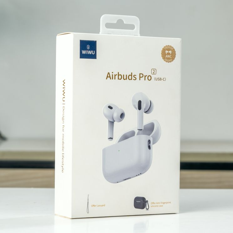 Picture of WiWU Airbuds Pro 2 ANC Wireless Earbuds TWS Noise Cancelling Bluetooth 5.3 Stereo Mode Up to 5 Hours Play USB Type C harging Version Earphones (Gen 2)