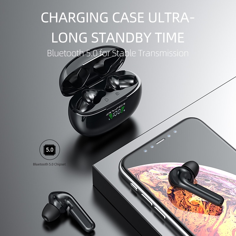 Picture of Awei T15P Wireless Earbuds LCD Digital Display IPX5 BT 5.0 Upto 20 Hours Playtime TWS Bluetooth Earphone
