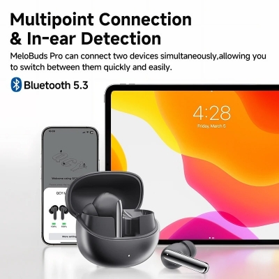 Picture of QCY HT08 MeloBuds Pro Earbuds 6 Mic 46dB ANC BT 5.3 Earphones Wireless Hi-Res LDAC Headphones 34H in-Ear Detection Wireless Bluetooth Earphones