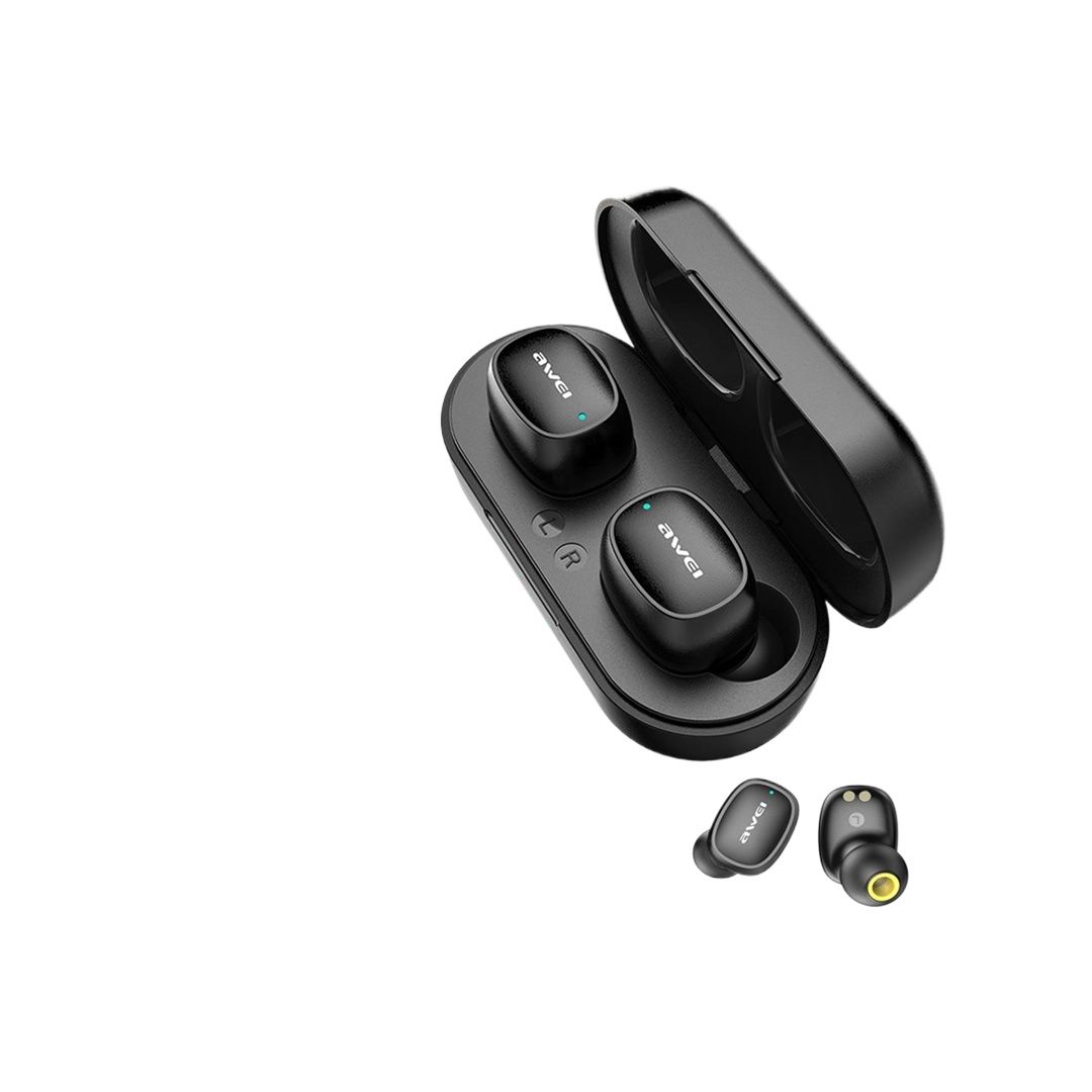 Picture of Awei T13 Wireless Earbuds Hifi Sound Anwer Reject Call Touch Senson Auto Connection IPX4 Water Resistant BT 5.0 20 Hours Playtime Bluetooth TWS Earphone
