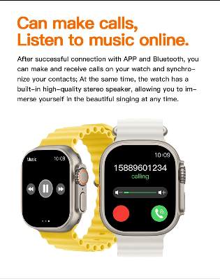 Picture of Y80 Ultra Smart Watch 8 Straps 1 Bumper Wireless Charging Bluetooth Calling Fashionable Watch for Men and Women