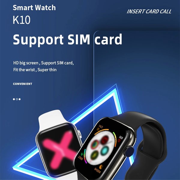 Picture of K10 Sim Supported IPS Display Smart Watch Call Message Vibration Feature with Magnetic Charging Cable