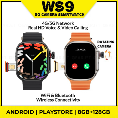 Picture of WS9 Ultra 5G Smart Watch RAM 8GB ROM 128GB Playstore Rotating Camera For Front And Rear 2.01 inch Big Display IP67 Waterproof 800mAh Battery Heart Rate Monitoring Wifi Bluetooth supported Video Calling Android Smartwatch