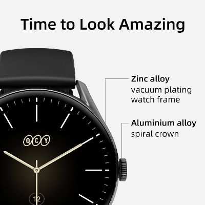 Picture of QCY GT Smart Watch 1.43-inch AMOLED Display Bluetooth Calling Health Monitoring IPX8 Rating Sports Modes Up to 10 days Stand by Smartwatch for Men and Women