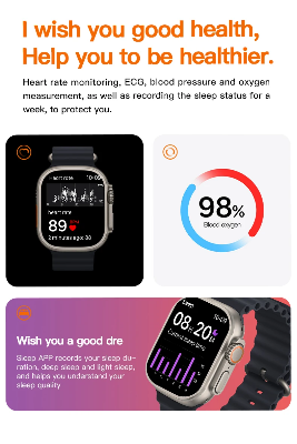 Picture of T800 Ultra Plus Smart Watch Bluetooth Calling Large 2.01 inch Infinite Display Wireless Charging Smartwatch
