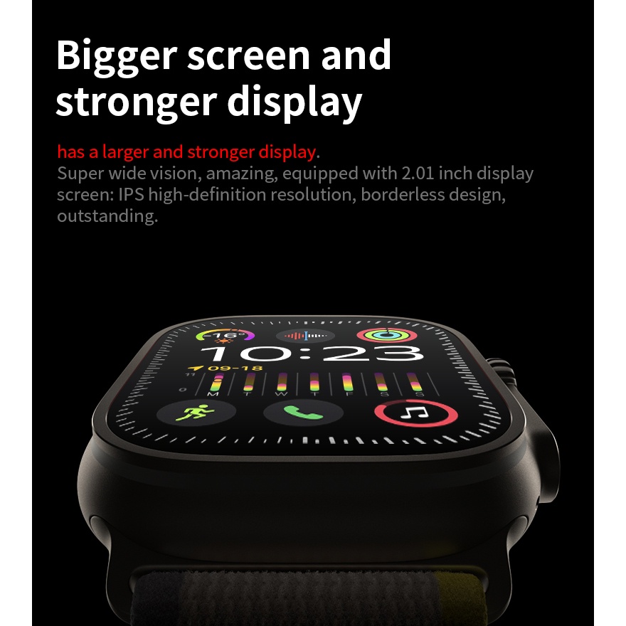 Picture of T10 Ultra 2 Smart Watch 2.19 inch Large Infinite Display Magnetic Wireless Charging Bluetooth Calling Feature IP67 Waterproof Heart Rate Sleep Monitoring Smartwatch  For Men and Women