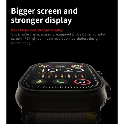 Picture of T10 Ultra 2 Smart Watch 2.19 inch Large Infinite Display Magnetic Wireless Charging Bluetooth Calling Feature IP67 Waterproof Heart Rate Sleep Monitoring Smartwatch  For Men and Women