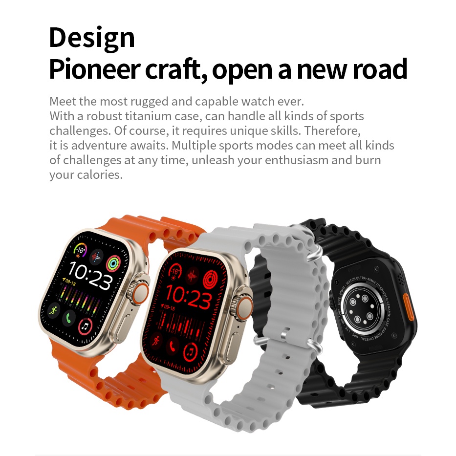 Picture of T10 Ultra 2 Smart Watch 2.19 inch Large Infinite Display Magnetic Wireless Charging Bluetooth Calling Feature IP67 Waterproof Heart Rate Sleep Monitoring Smartwatch  For Men and Women