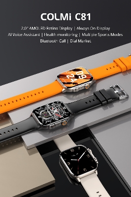 Picture of COLMI C81 Smart Watch Bluetooth Call Amoled Always On Display IP68 Waterproof Upto 7 Days Backup FitCloudPro App Calling Smart Watch for Men and Women