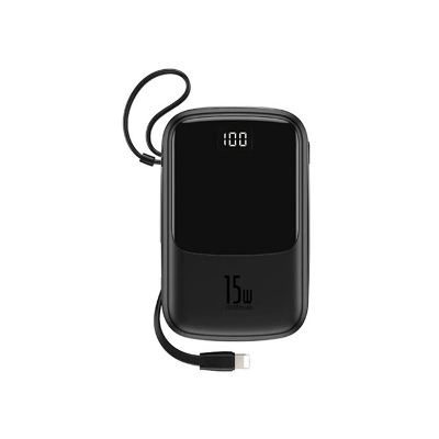 Picture of Baseus Qpow Digital Display 3A Powerbank 10000mAh Lightning  Cable Fast Charging Portable Travel Battery Power BankCab