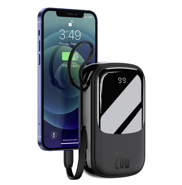 Picture of Baseus Qpow Pro 20000mAh Powerbank with Lighting Cable Digital Display 20W PD Fast Charge Power Bank