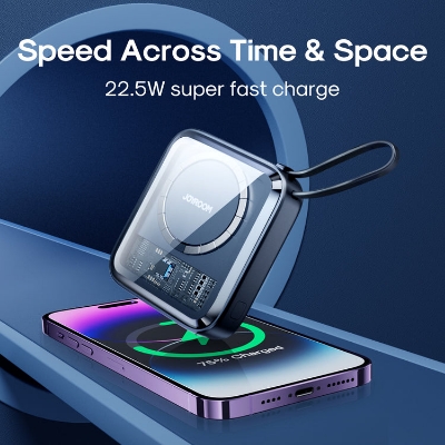 Picture of Joyroom JR-L006 10000mAh Transparent Power Bank IcySeries 22.5W Wired 15W Magnetic Wireless Charging Mini Powerbank