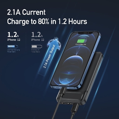 Picture of Awei P5K 10000mAh Dual USB Port Power Bank Fast Charging Micro USB and Type C Input Power Bank