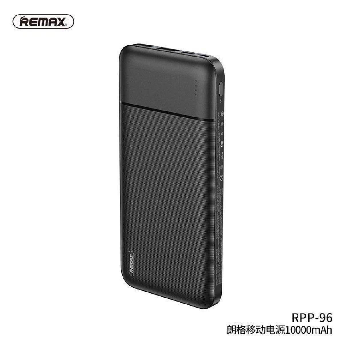 Picture of Remax RPP-96 Lango Series Dual USB Ports 10000mAh Fast Charge Power Bank LED indicators li-polymer battery - Black