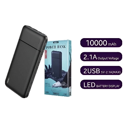Picture of Remax RPP-96 Lango Series Dual USB Ports 10000mAh Fast Charge Power Bank LED indicators li-polymer battery - Black